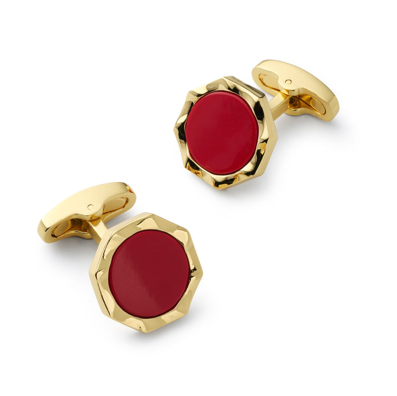 Signet Cufflinks In Red Jasper