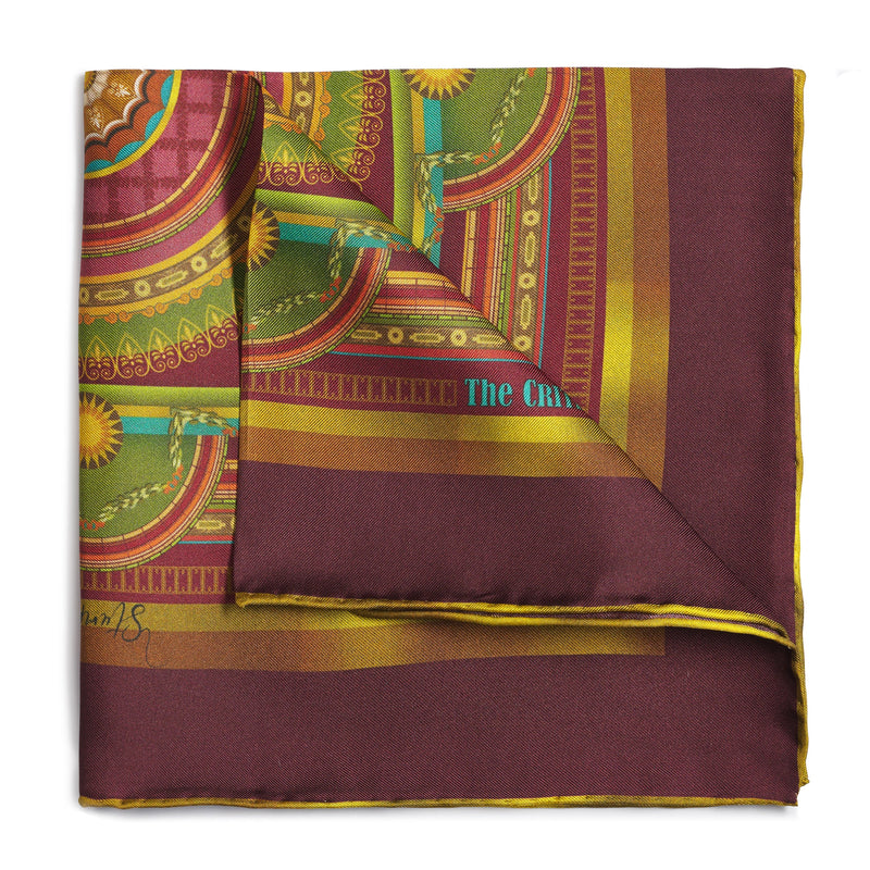 Criterion Foyer Claret Pocket Square