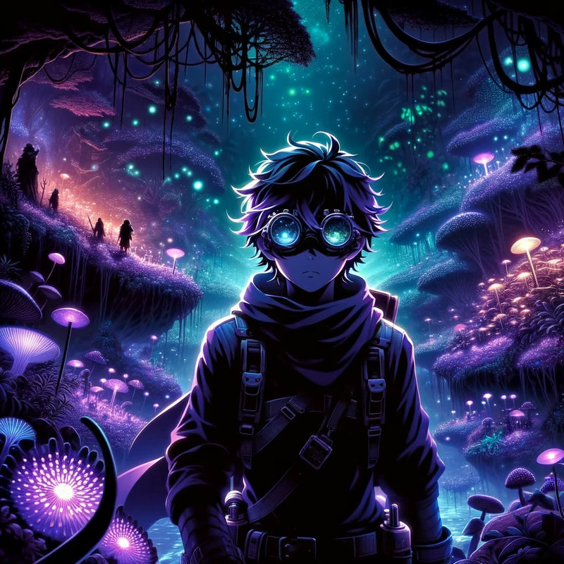 Bioluminescent Shadow Realm Canvas