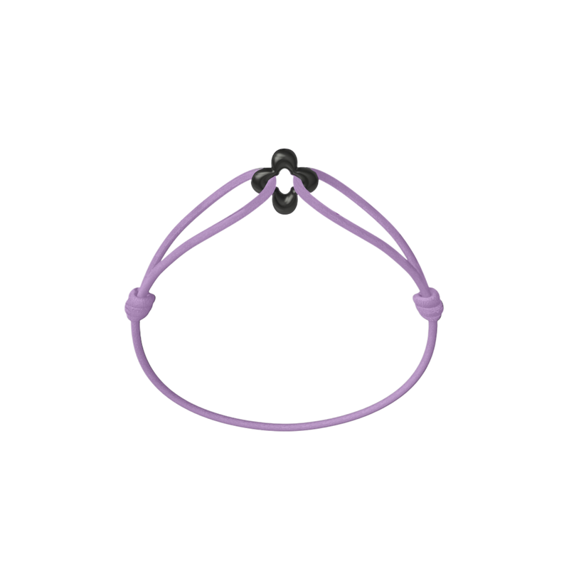 Mini Black Clover Cord Bracelet