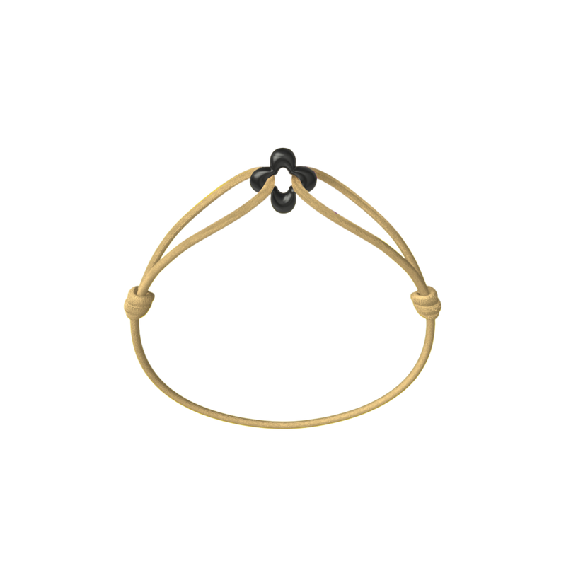 Mini Black Clover Cord Bracelet