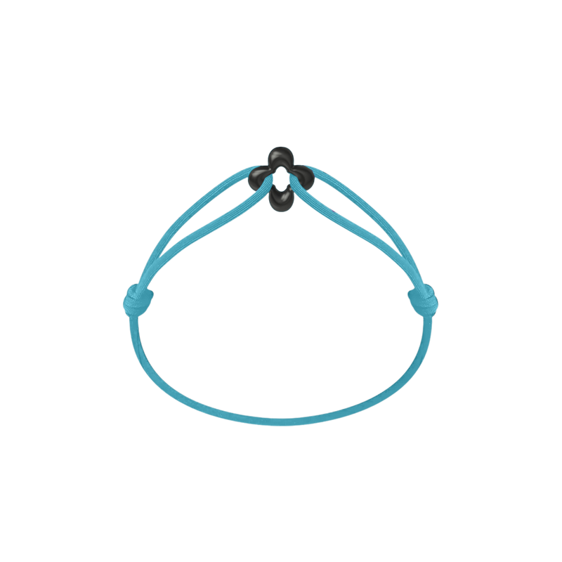 Mini Black Clover Cord Bracelet