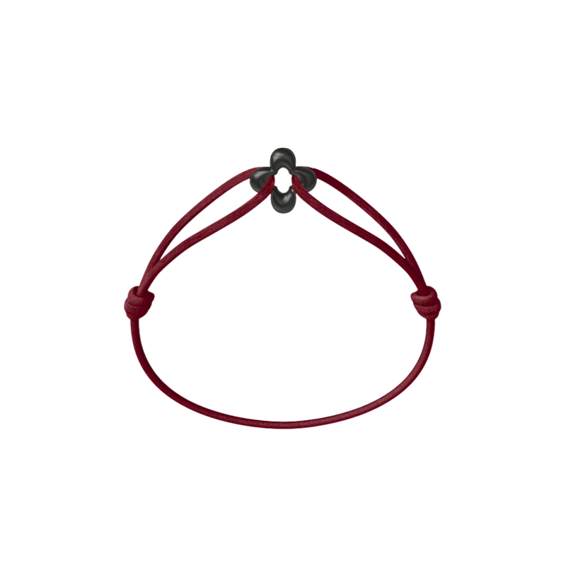 Mini Black Clover Cord Bracelet