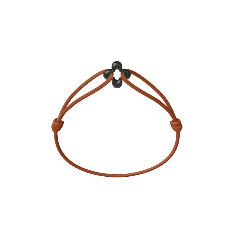 Mini Black Clover Cord Bracelet