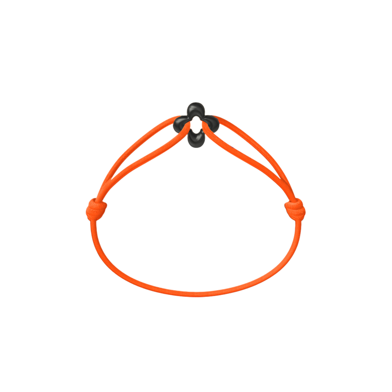 Mini Black Clover Cord Bracelet