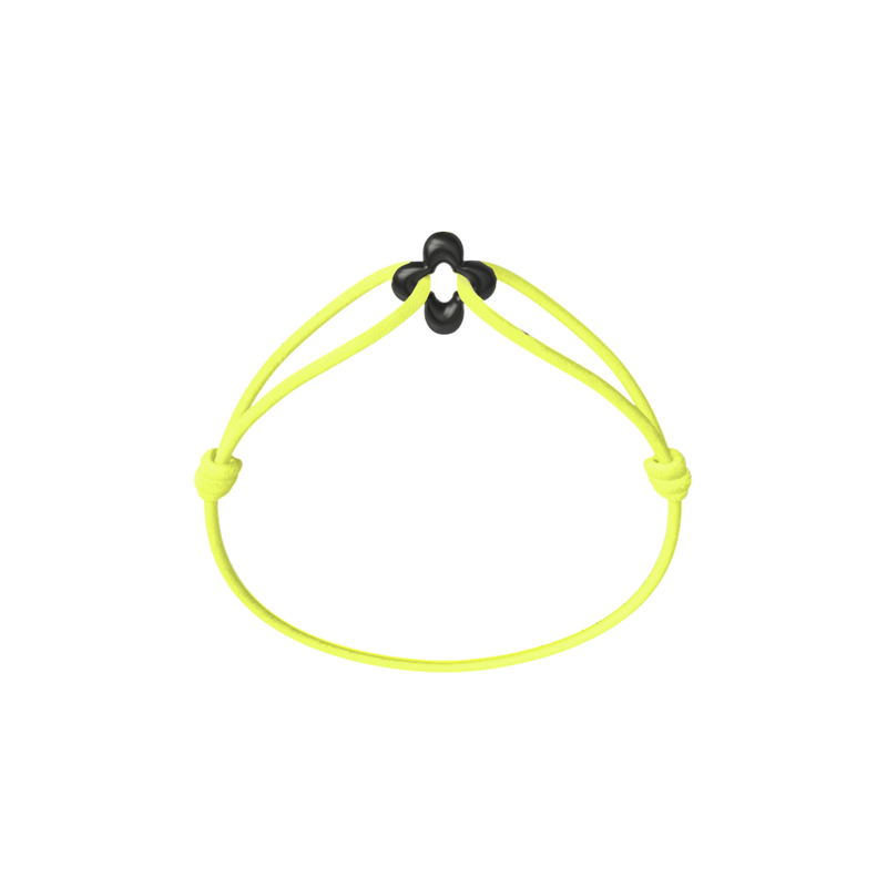 Mini Black Clover Cord Bracelet