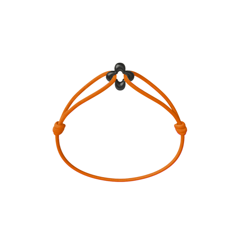 Mini Black Clover Cord Bracelet