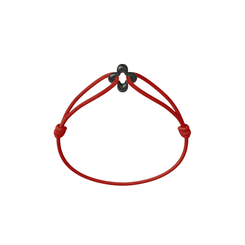 Mini Black Clover Cord Bracelet