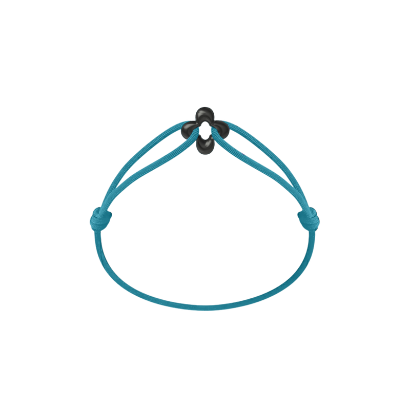 Mini Black Clover Cord Bracelet