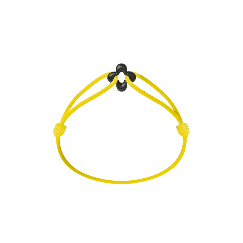Mini Black Clover Cord Bracelet
