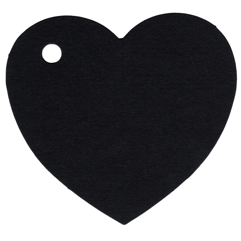 100 Heart Shaped Gift Tags with White Satin Ribbon -  21 Colours, Birthday Xmas