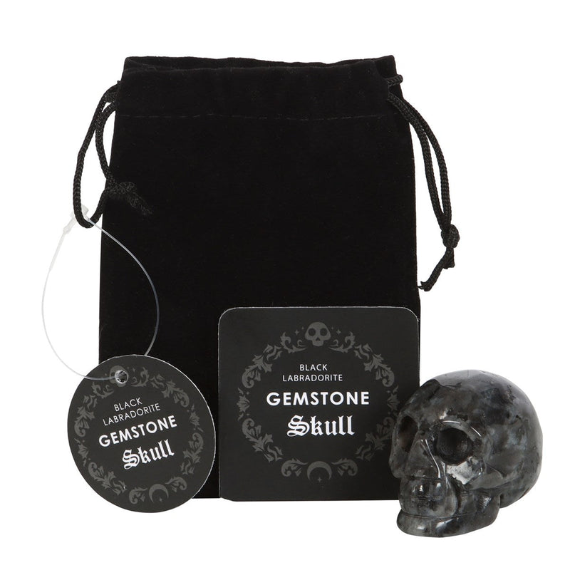 Gothic Gifts Black Labradorite Crystal Skull