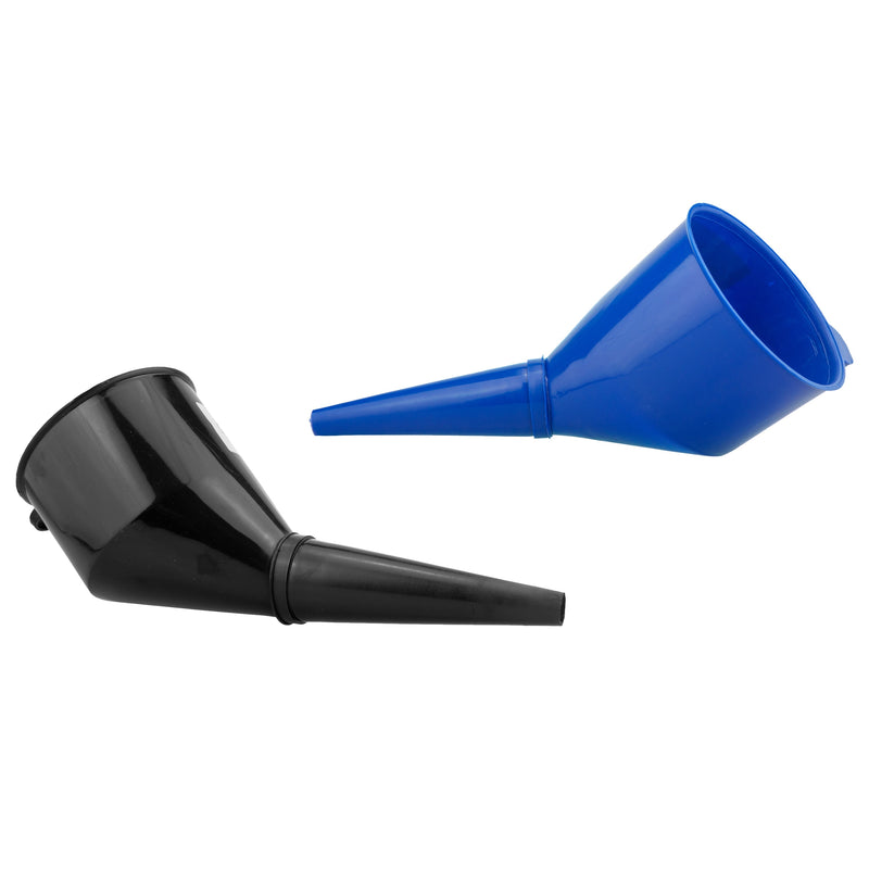 Angled Car Fuel Funnels with Filter (Black & Blue)