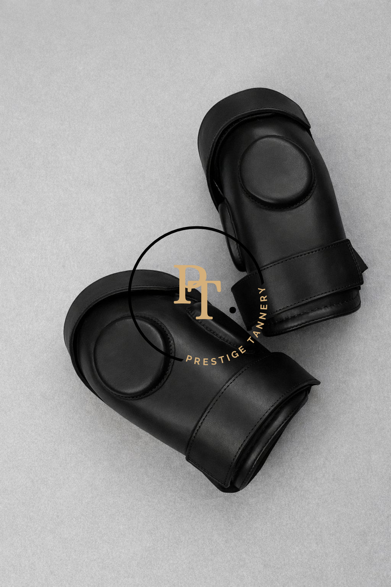Classic Brown Leather Knee Guards - Monogrammed