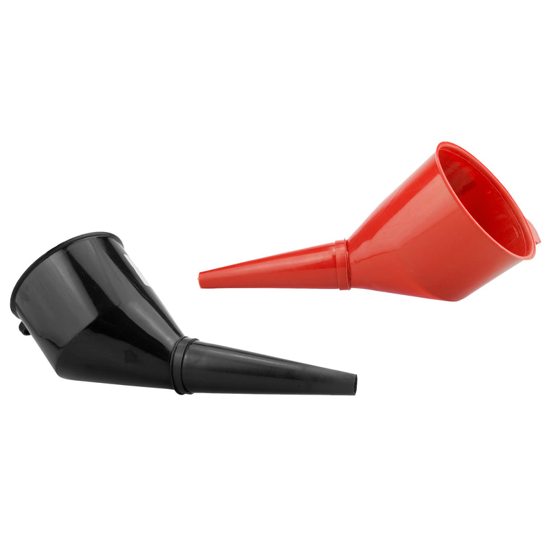 Angled Car Fuel Funnels with Filter (Black & Red)