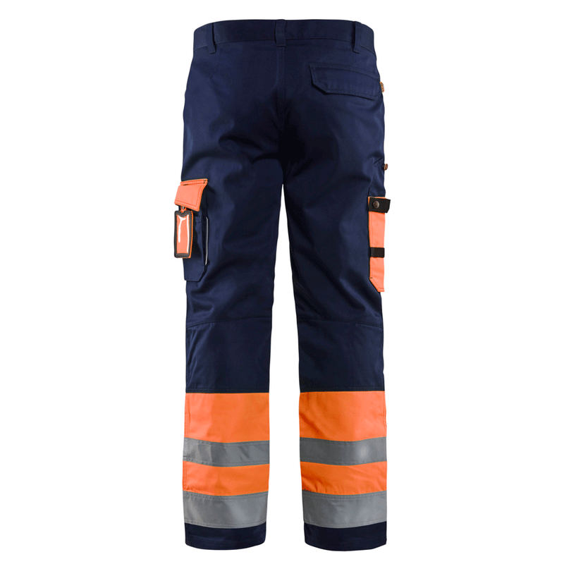 Blaklader 1584 Hi-Vis Professional Drivers Work Trousers Blue / Orange