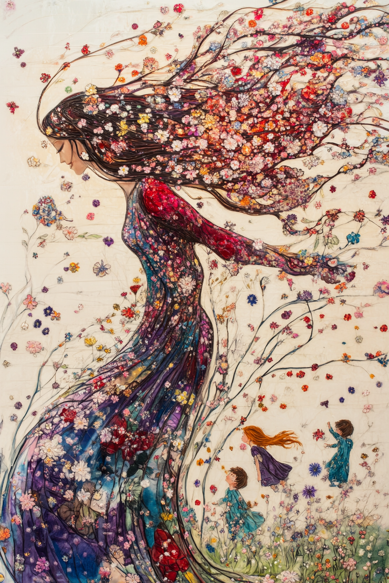 Blossoming Mother Canvas