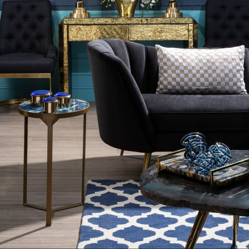 Kensington Townhouse Navy Blue and White Rug | Bosie