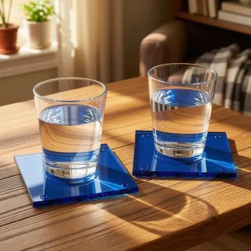 Blue Glass Square Coaster