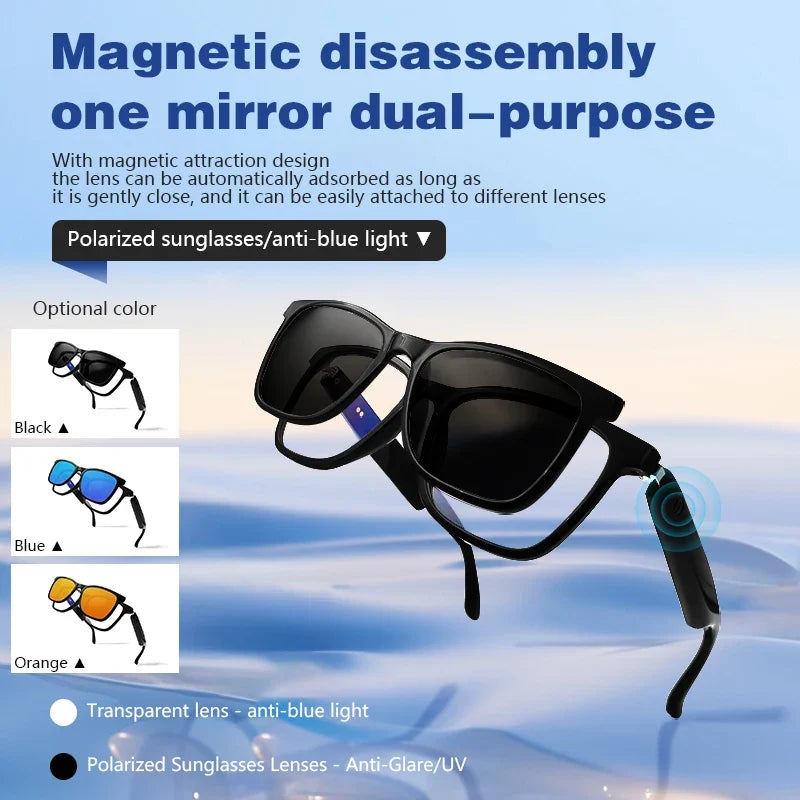 Bluetooth Smart Glasses - Wireless Music, UV Protection & Anti-Blue Light Sunglasses
