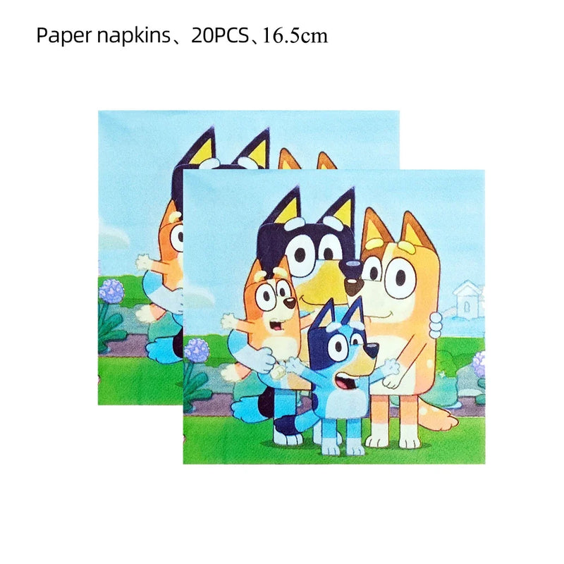 Bluey Dog Kids Birthday Party Decorations Balloons Banner Baby Shower Supplies