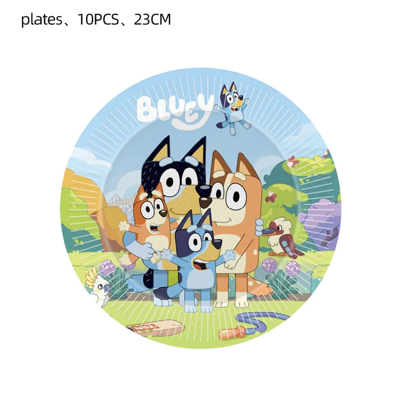 Bluey Dog Kids Birthday Party Decorations Balloons Banner Baby Shower Supplies
