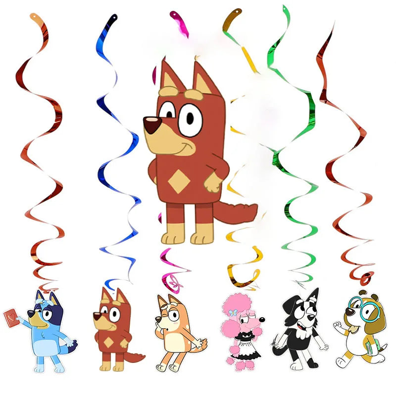 Bluey Dog Kids Birthday Party Decorations Balloons Banner Baby Shower Supplies