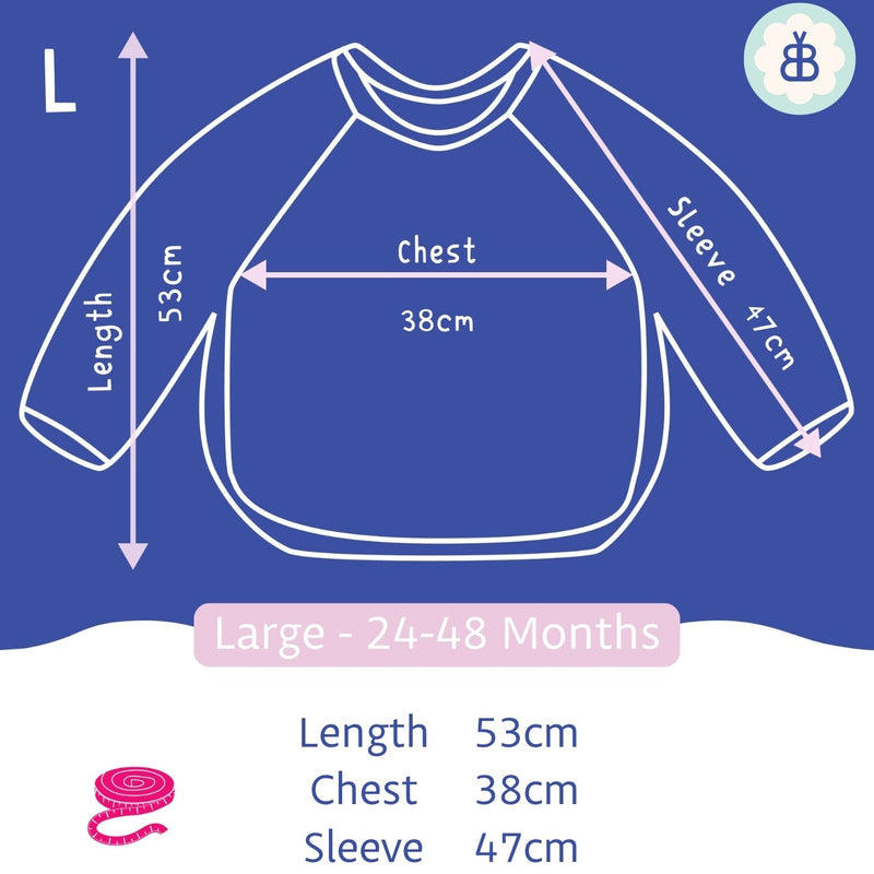 Long Sleeved Baby Bib - Snack Time