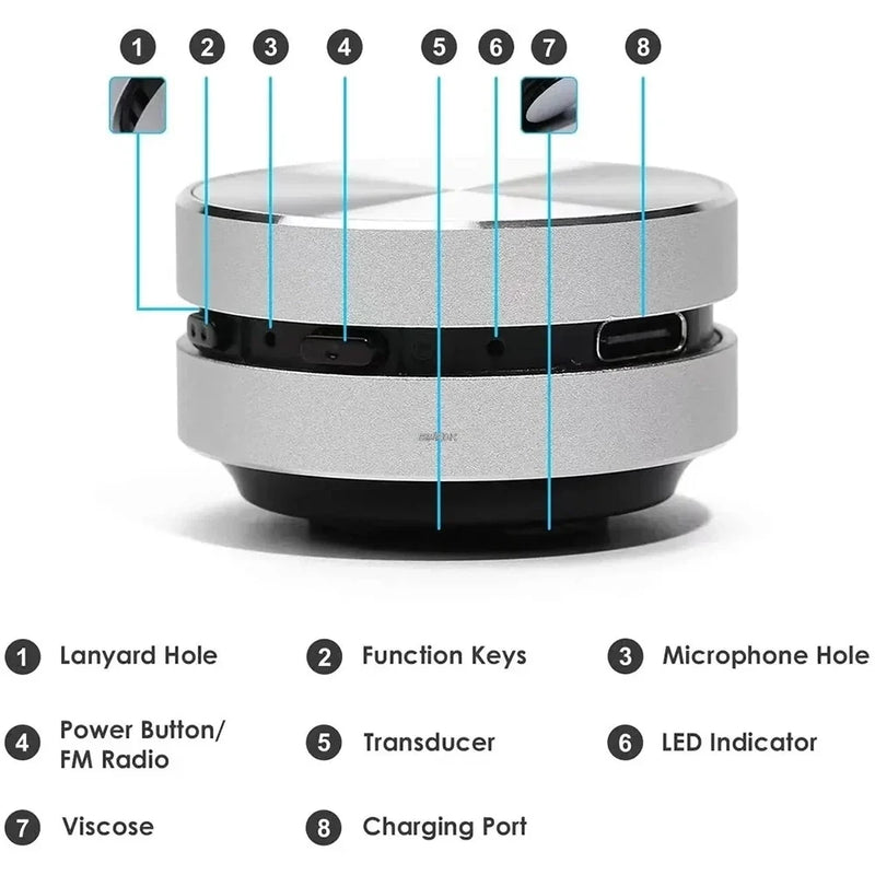 Bone Conduction Bluetooth Speaker - TWS Wireless Stereo Speaker with FM Radio, Portable & Hands-Free Sound System