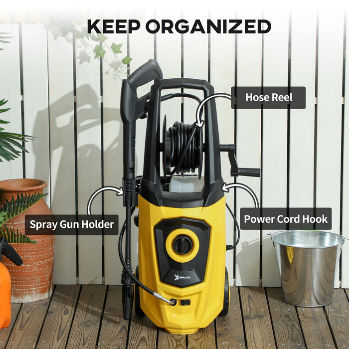DURHAND Portable Power Washer 1800W, 150 Bar, 510 L/h for Garden, Yellow
