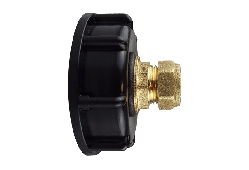 IBC 2” S60X6 Cap with Brass Compression Straight ½” BSP – 15mm