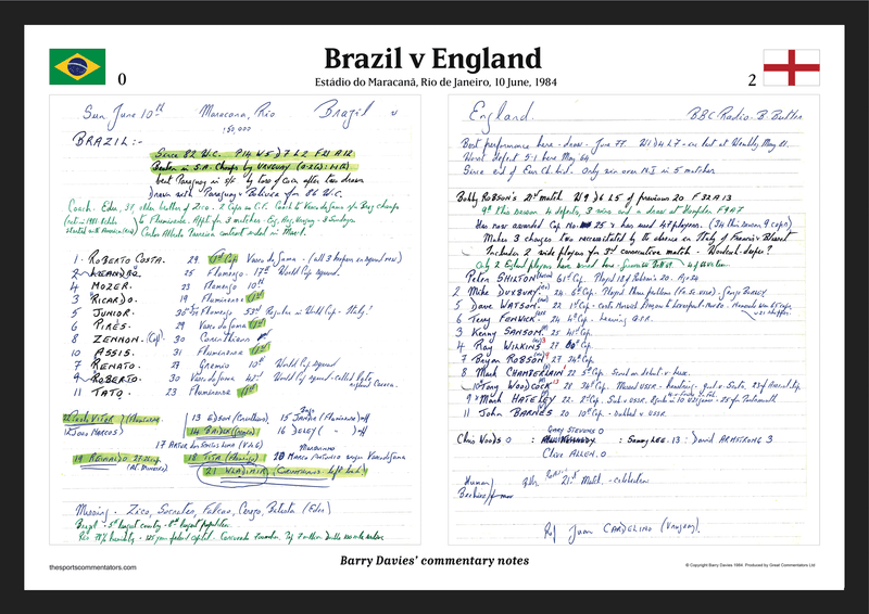 Brazil v England Jun 1984 - Barry Davies