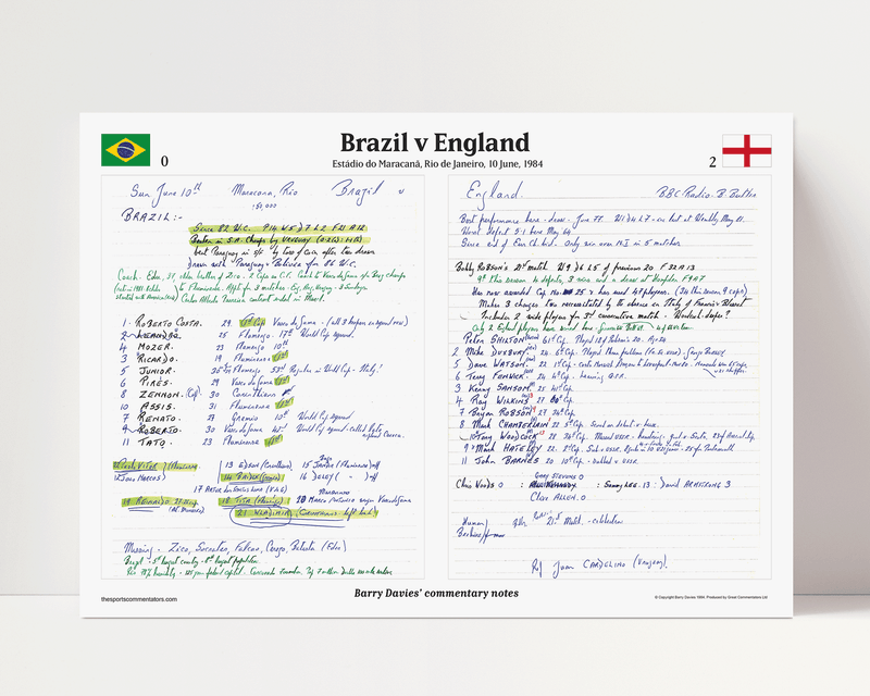 Brazil v England Jun 1984 - Barry Davies