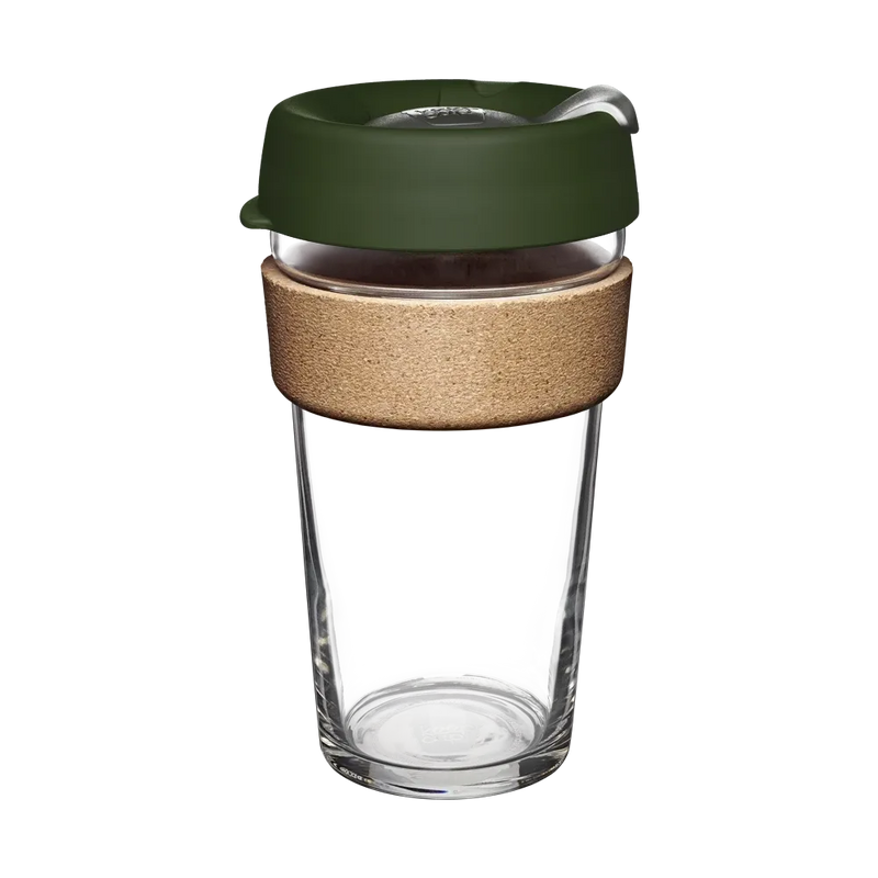 Brew Cork Glass Cup - 16oz | Pine