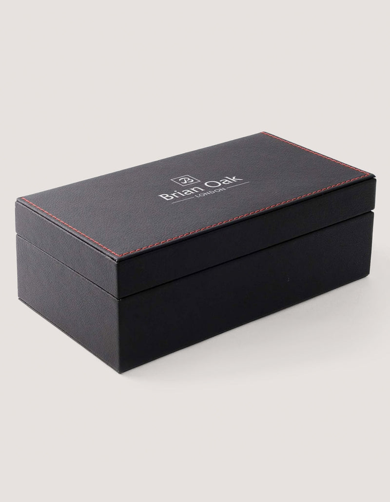Premium Striped Men's Tie Set - Dark Red