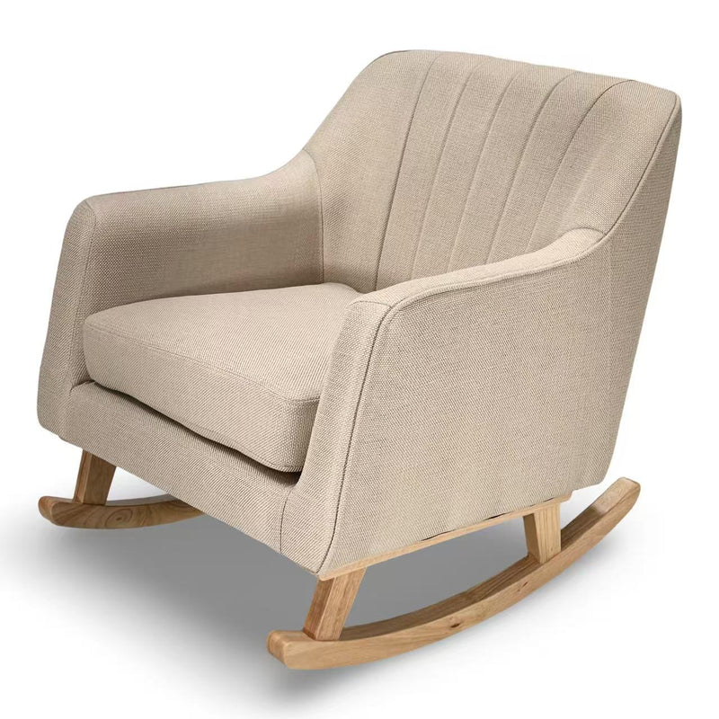 Bristam Nursing Chair - Natural & Oak With Stool