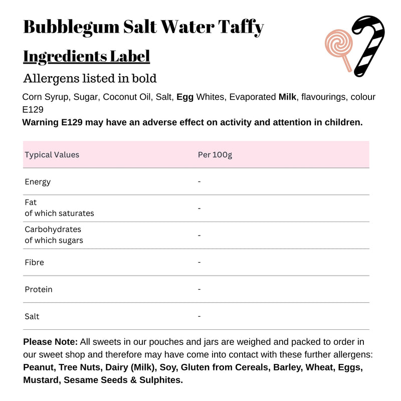 Bubble Gum Salt Water Taffy