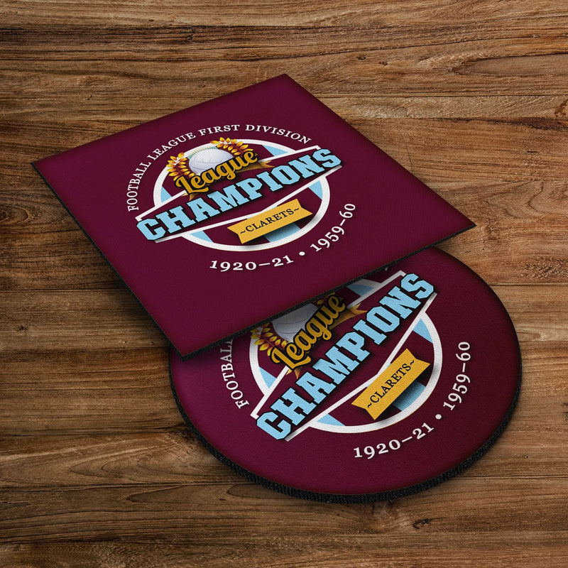 Burnley Champions - Football Coaster - Square Or Circle