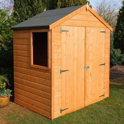 Bute Shiplap 4ft x 6ft Double Door Apex Shed w/ Window