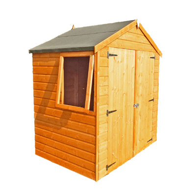 Bute Shiplap 4ft x 6ft Double Door Apex Shed w/ Window