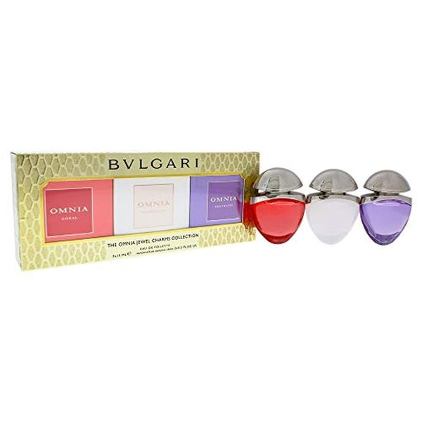 Bvlgari Omnia Jewels Charms Fragrance Gift Set 15ml Crystalline EDT + 15ml Coral EDT + 15ml Amethyste EDT
