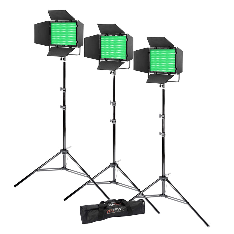 Litemons LP600R RGB LED Continuous Three Head Panel Lighting Kit