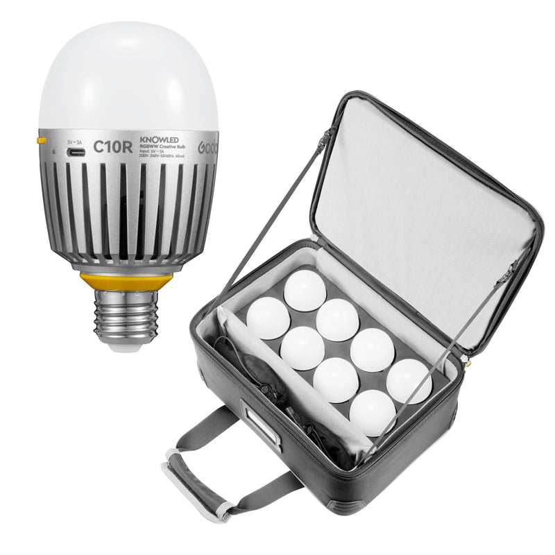 KNOWLED C10R K8 E27 RGBWW Creative Bulb 8-Light Kit for Practical Set Lighting
