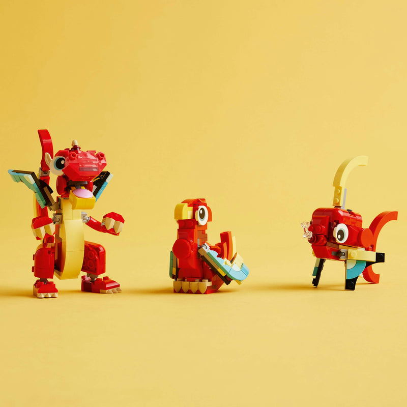 Lego Creator 3 in 1 31145 Red Dragon Buildable Playset for Ages 6 & Up