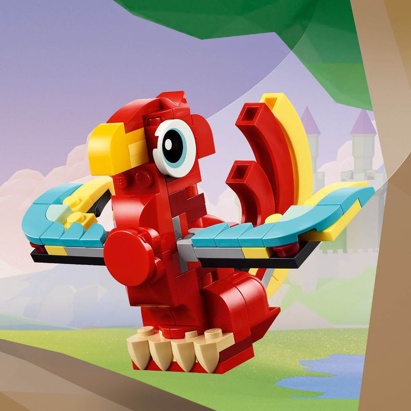 Lego Creator 3 in 1 31145 Red Dragon Buildable Playset for Ages 6 & Up