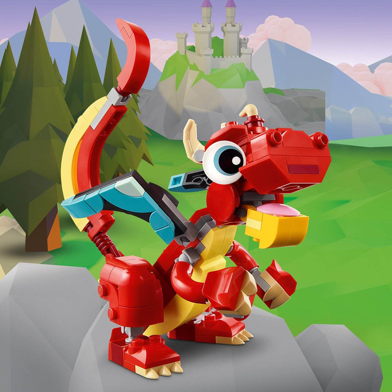 Lego Creator 3 in 1 31145 Red Dragon Buildable Playset for Ages 6 & Up