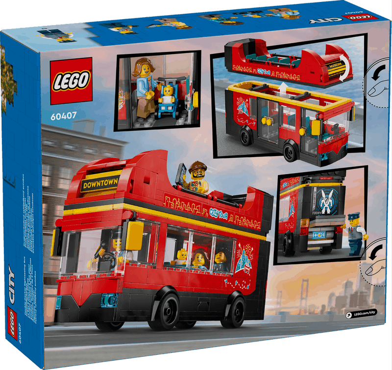 Lego City 60407 Red Double-Decker Sightseeing Bus Playset for Ages 7+