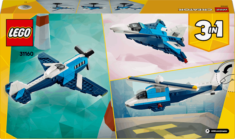 Lego Creator 3 in 1 31160 Aircraft: Race Plane Playset for Ages 7 & Up