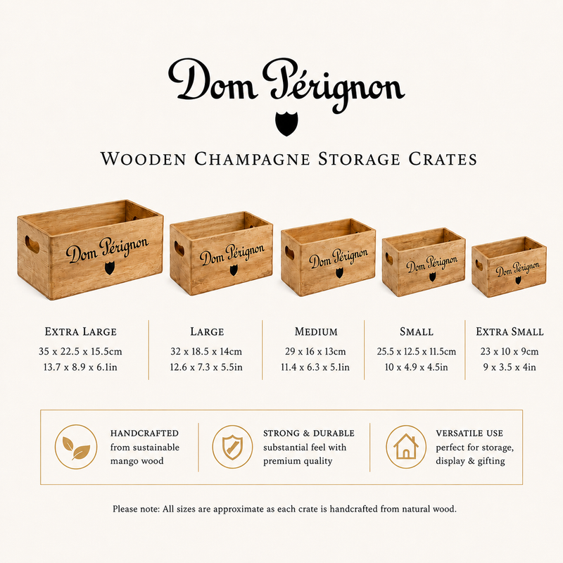 Dom Perignon Storage Wooden Champagne Crates Natural Finish