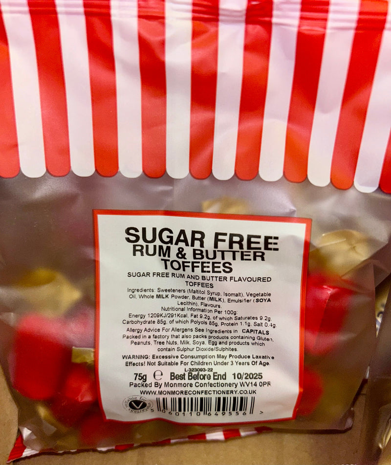 Sugar free rum & butter toffees